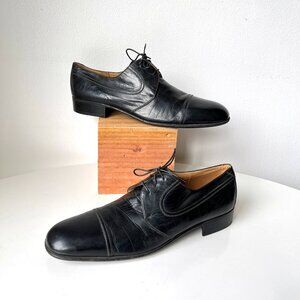 Vintage Men's Artioli Black Lace Up Derby Dress Shoes Size 11.5
